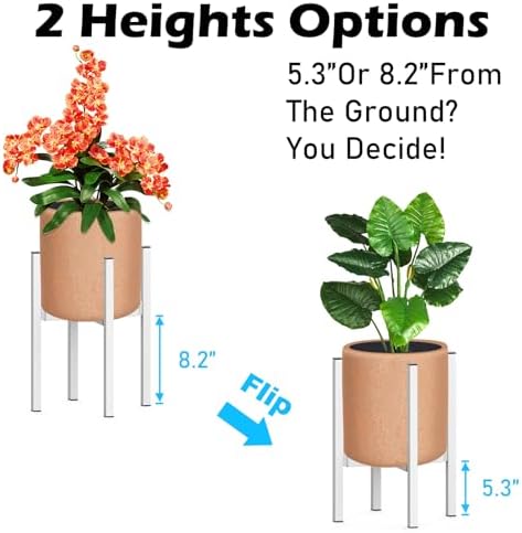 Heavy Plant Stand for 10"-16" Plant Pot Indoor Outdoor Corner, Adjustable Metal Heavy Duty for Large Pot (White 1 Pack) - Image 5