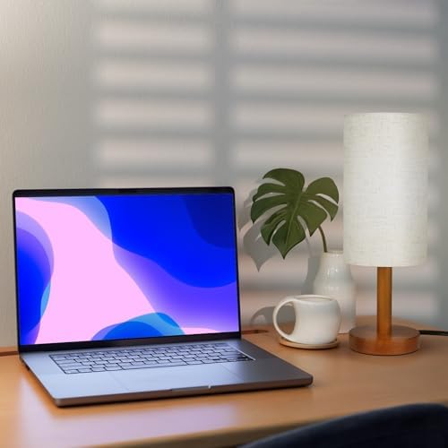 LALISU Small Table Lamp，Nightstand Lamp Wood Base Bedside Lamp Plug in - Image 6