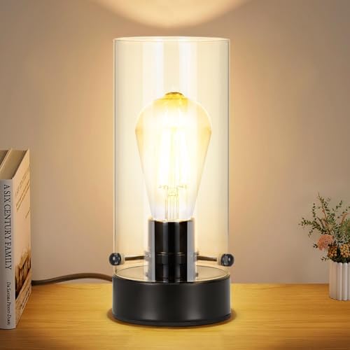 Table Lamp for bedroom, Modern Glass Lamp Bedside Lamps for Night stands by Kukobo