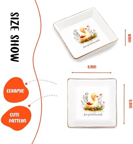 Duck Jewelry Ring Holder Dish Tray, Gifts For Women Teens Girls, Duck Lovers Themed Stuff Things Decor Merch Home Room Ring Earrings Necklace Organizer Holder! - Image 2