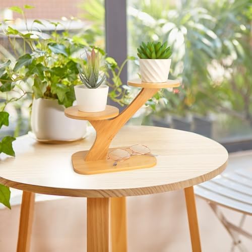 XXXFLOWER Wood Plant Stand for Indoor Small Desktop Plant Stand - Image 7