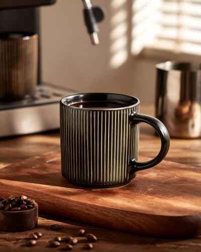 famiware Coffee Mug Set of 6, Star 12 oz Ceramic Mugs Cups Set with Handle - Image 4