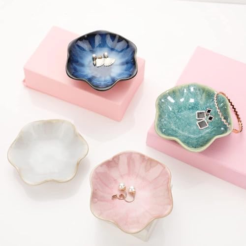 Ceramic Jewelry Dish,Leaf Jewelry Tray Key Tray,Jewelry Holder,Small Ring Dish Holder Jewelry Plate Trinket Dish Catchall Tray Nightstand Decor For Entryway Table Green Room Decor（Crystal Green） - Image 7
