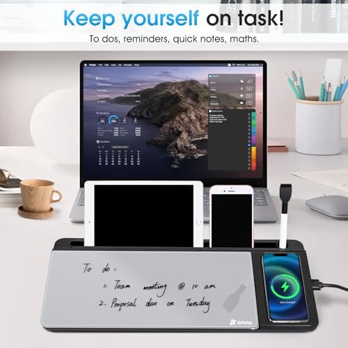 Varhomax Glass Desk Whiteboard with Wireless Charger - Image 7