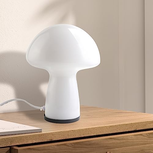 NOTOC Mushroom lamp,Dimmable Glass Table Lamp,Vintage Style Table Lamp,White Bedside Desk lamp,Cute Table Lamps.（LED Bulbs Included） by NOTOC
