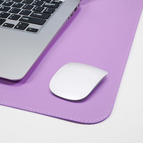 AFIING Cork Desk Mat 31.5" x 17", Dual-Sided Natural Cork & PU Leather Desk Pad, Non-Slip Waterproof Mouse Pad for Office, Home & Gaming (Purple) - Image 5