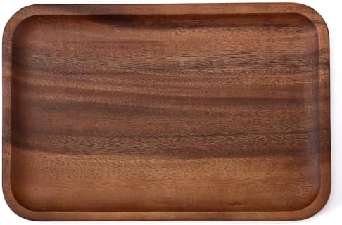 Serving Acacia Wood Valet Tray for Men Women, Catch All Acacia Mens Key Dump Bedside Nightstand Organizer EDC Decorative Wooden Tray for Phone Watch Wallet Keys Jewelry by Velinjowy