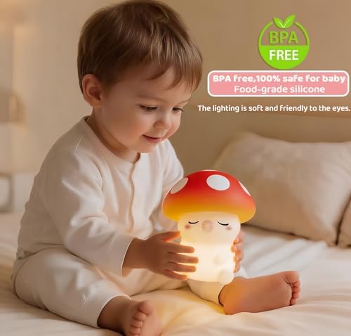 Mushroom Night Light,Cute Touch for Kids Mushroom Lamp Nursery Decor Light - Image 5