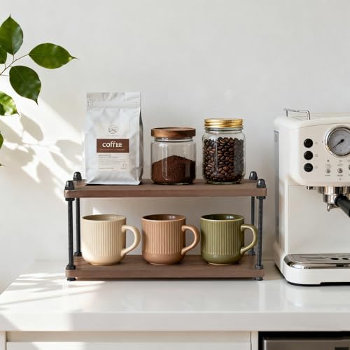Mkono Coffee Station Organizer, 2 Tier Mug Shelf Coffee Bar Accessories - Image 3
