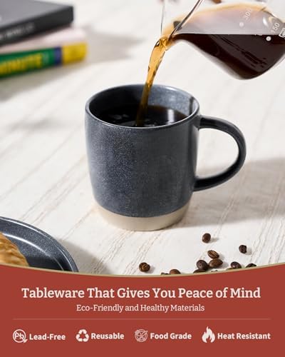 famiware Coffee Mugs Set of 6, Milkyway 13 oz Ceramic Cup Set with Handle - Image 4