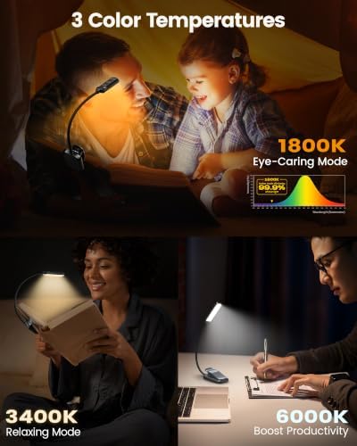 Glocusent 13 LED Book Lights for Reading at Night, Gifts for Book Lovers - Image 4