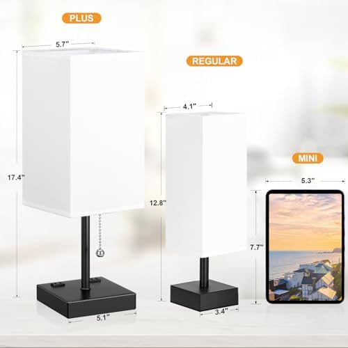 Bedside Lamp for Bedroom - 3 Color Temperatures, USB A+C, 2 AC Outlets - Image 3