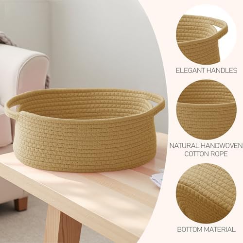 JMvicyroam Small Woven Basket, Empty Gift Basket, Jute/1 Pack - Image 3