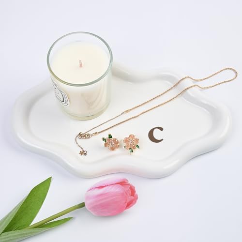 Ceramic Jewelry Large Decorative Cloud Tray, Trinket Dish (c) by BESKIT