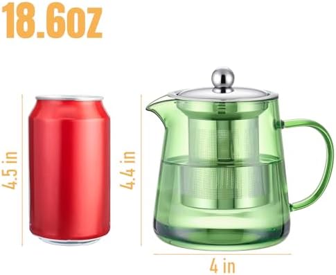 PARACITY Tea Kettle with Infuser, Glass Teapot Stovetop, 18.6 fl oz, 550 ml - Image 2