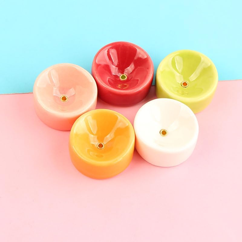 5Pcs Minimalist Round Ceramic Stick Incense Holders, Modern Simple Static Aroma Trays, Calming Zen Ornaments for Yoga, Spa, Bedroom, Living Room & Office Flat Surface Displays - Image 7