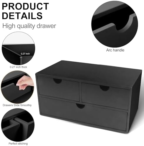 Charmewooden Bamboo Desk Organizer With Drawers Countertop Drawers Counter Storage Box Corner Desk Organizer for Home Office No Assembly Required - Image 6