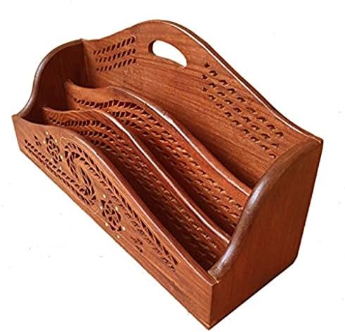 Wooden Desk Organizer - Handmade Desk Accessories for Home and Office - Elegant Storage Solution for Pens, Notepads, and more Office supplies for Table by ZYNTIX