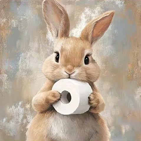 OJTOYART Animal Diamond Painting Kits for Adults,5D Cute Rabbit Diamond Art Kits for Beginners,DIY Round Full Drill Dots Painting with Gem Art Craft Kits for Home Wall Decor 12x 12 Inch by Unknown