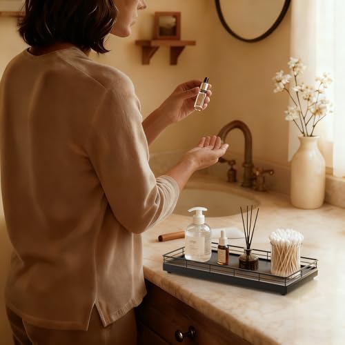 Bathroom Vanity Tray for Countertop, 12" x 6" Oak Wood Toilet Tank Tray - Image 6