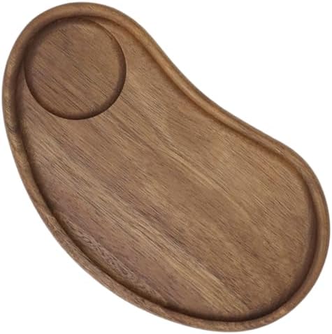 Wood Serving Tray, Irregular Decorative Tray for Coffee Table Snack Breakfast, 9.5x5.1 inch by Unknown