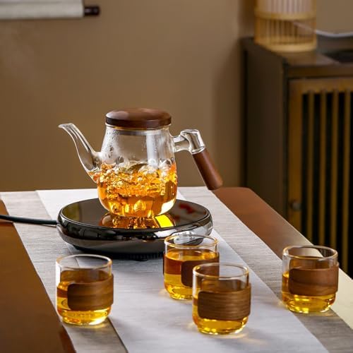 Glass Teapot, 600ml Borosilicate with Infuser, Stovetop & Microwave Safe, Non-Drip Spout, Ergonomic Handle - Image 5