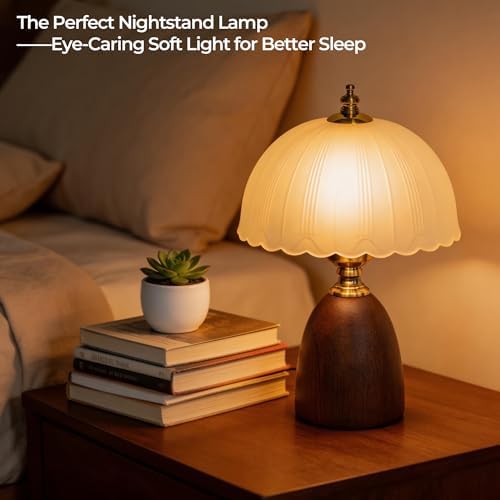 Small 13 Inch Dimmable Rubberwood Table Lamp - Image 3