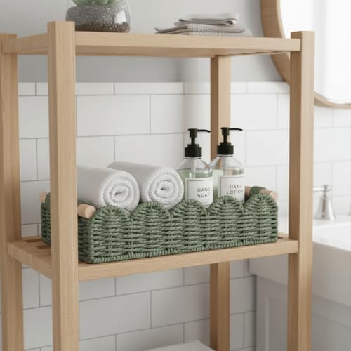 CubesLand Toilet Paper Storage Basket Organizer, Small Wicker Decor Basket - Image 5