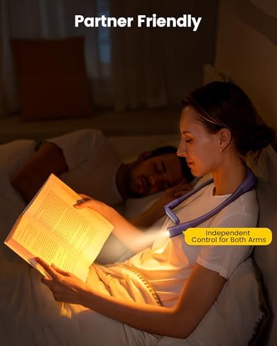Glocusent Bendable Neck Light, 100 Hours Reading Light for Book Lover Gifts - Image 6