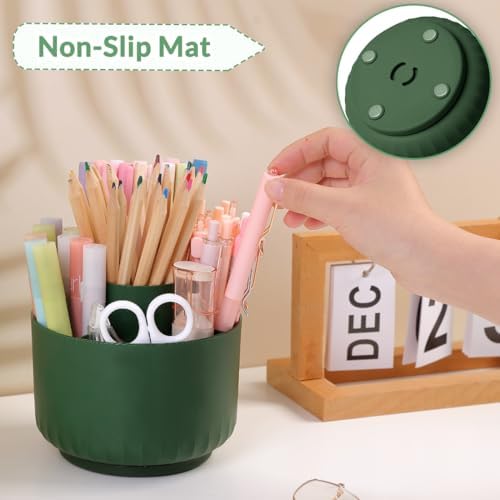 SKYDUE 360 Degree Rotating Desk Organizer, Dual-Purpose Pencil Pen Holder for Desk, Rotating Pencil Cup with Stickers, Office Supplies, Desk Decor for Office, School, Home - Image 2