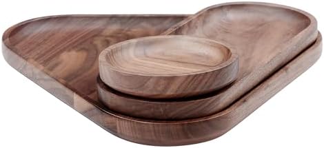 Normcore 3 Pack Wooden Serving Trays, Wood Serving Tray Wooden Decorative Coffee Tea Platter, Genuine American Walnut Serving Platters Set, Set of 3 for Living Room, Coffee Table, Home Decor - Image 5