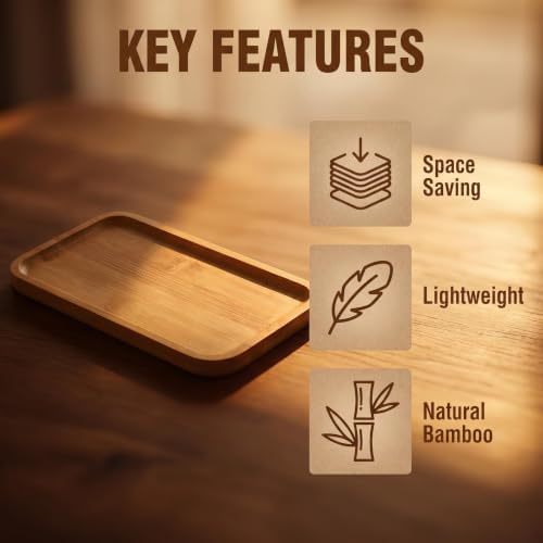 1PCS Bamboo Bathroom Trays - Suitable for the Bathroom,Kitchen,Breakfast Tray and Decorative Tray (8.27 in * 4.33 in) - Image 5