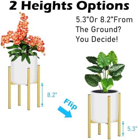 Heavy Plant Stand for 10"-16" Plant Pot Indoor Outdoor Corner, Adjustable Metal Heavy Duty for Large Pot (Golden 1 Pack) - Image 5