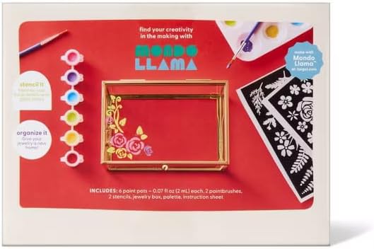 Mondoo Llama Glass Jewelry Box Painting Craft Kit - Image 3