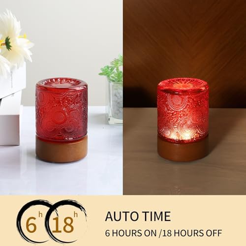 Mini Soft Warm Light Lamp Battery Operated Portable Night Light with Timer, Small Glass Vintage Dim Sleep Nightlights, Battery Powered Wireless Night Lights for Adults (1), M2-1-7 - Image 3