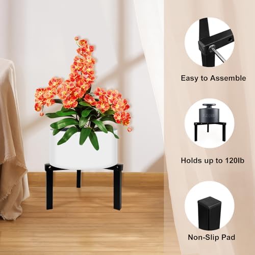 4 Pcs Three Legs Adjustable Metal Plant Stand for 5"-10" Plant Pot – Indoor & Outdoor (Black, 4 Pack) - Image 7