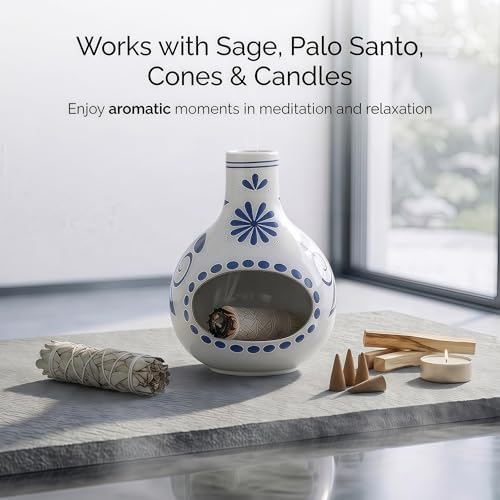 Handmade Ceramic Palo Santo Holder - Mini Chimenea Incense Burner - Image 2