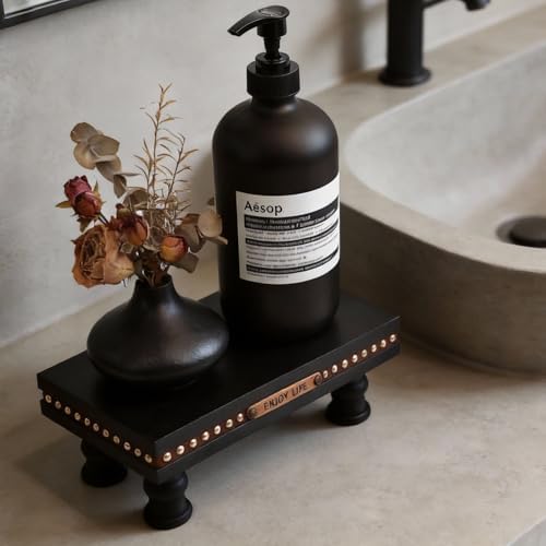 Bathroom Tray Pedestal Stand, Waterproof Wood Riser for Bathroom Counter - Image 5
