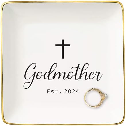 Godmother Appreciated Gift,First Time Godmother,Thank You Gift,Godmother Proposal Gift,Pregnancy Announcement Gift,Christening Gift,Baptism Gift,Christmas Gift-Jewelry Tray Trinket Holder Ring Dish by NZY