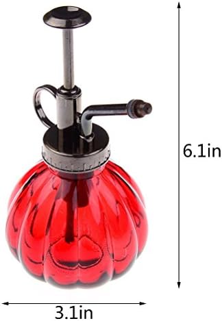 Flower Water Spray Bottle Can Pot Plant Mister | Vintage Pumpkin Style Decorative Glass Plant Atomizer Watering Can Pot with Pump for Terrariums Flowers Potted Plants (Red) - Image 2