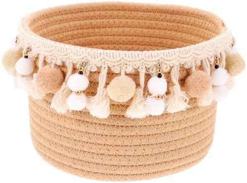 Woven Storage Basket Large Cotton Rope Strong Lightweight Organizer by Unknown