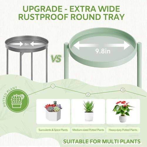 iDavosic.ly 5 Tier Large Plant Stand Indoor Outdoor, 10 In Wide Tray, Green - Image 3