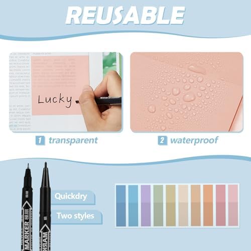 Jutom 39 Pcs Aesthetic Book Annotation Kit,Mint Green,Cute Style - Image 5