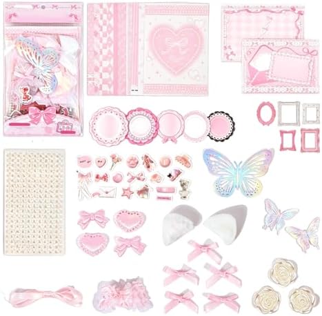 BDKMMS Scrapbooking Decoration Kit for Adults, Scrapbook Supplies & Aesthetic Journaling Accessories Set for DIY Project by Unknown