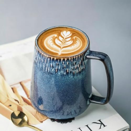 24 OZ, Large Ceramics Coffee Mugs with Handle, Extra Large Tea and Coffee Cup for Office and Home，Microwave and Dishwasher Safe,For Gift and Present(Starry Night Blue) - Image 2