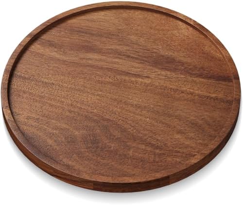 VERTORGAN Acacia Wood Serving Tray,9.8 Inch Decorative Trays,Home Decor by VERTORGAN