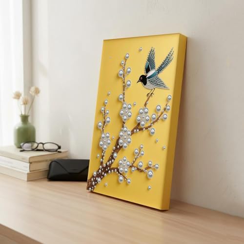 DIY Pearl Painting with Frame, Creative Design, Handmade Stress-Relieving Home Wall Decoration, Includes Frame and Tools-Bird - Image 4