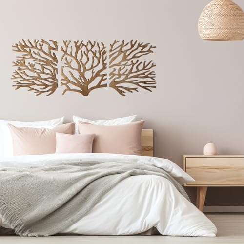 Wooden Tree of Life Wall Art 3 Pcs Large Family Tree Wall Hanging Plaque - Image 4