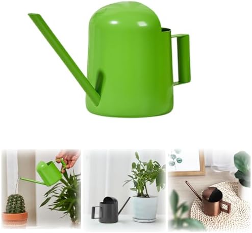 Watering Can for Indoor Plants, Small Watering Cans Sprinkling Pot for Greenhouse Garden Flower Plants, Stainless Steel Long Spout Water Can for Outdoor Watering Plants, 300ML/0.08 Gallon (Green) by Unknown
