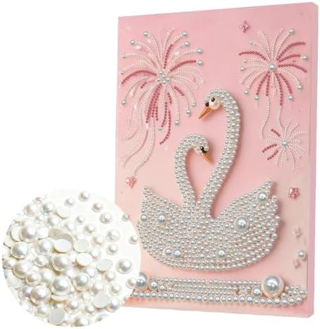 DIY Pearl Painting with Frame, Creative Design, Handmade Stress-Relieving Home Wall Decoration, Includes Frame and Tools-Swan - Image 6